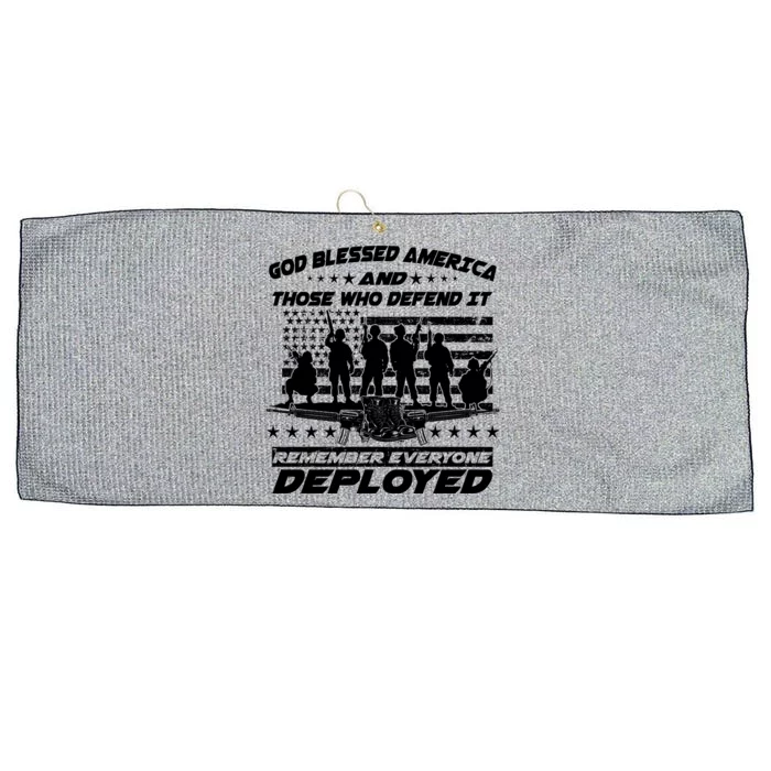 Veterans God Bless America And Those Who Defend It Large Microfiber Waffle Golf Towel