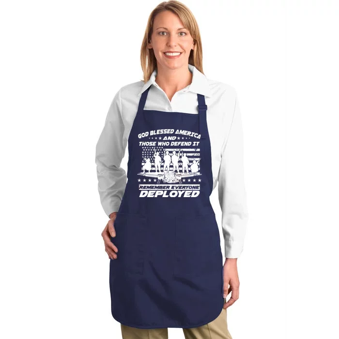 Veterans God Bless America And Those Who Defend It Full-Length Apron With Pocket