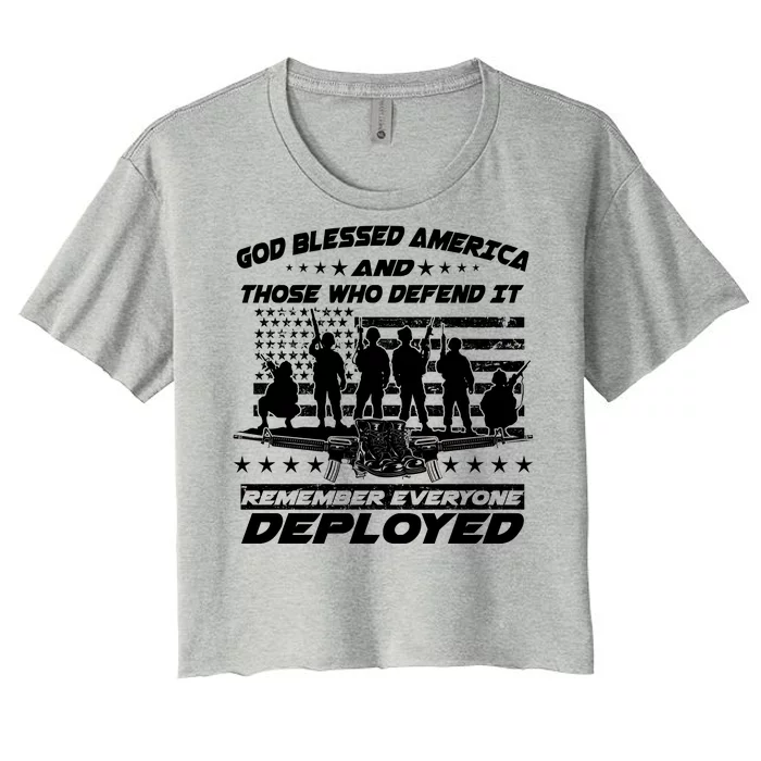 Veterans God Bless America And Those Who Defend It Women's Crop Top Tee