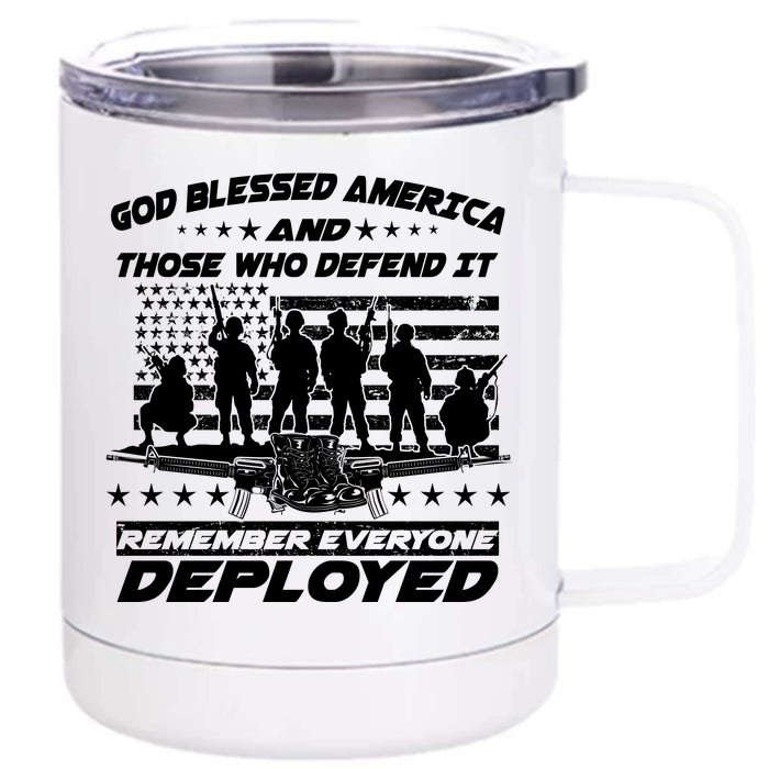 Veterans God Bless America And Those Who Defend It Front & Back 12oz Stainless Steel Tumbler Cup