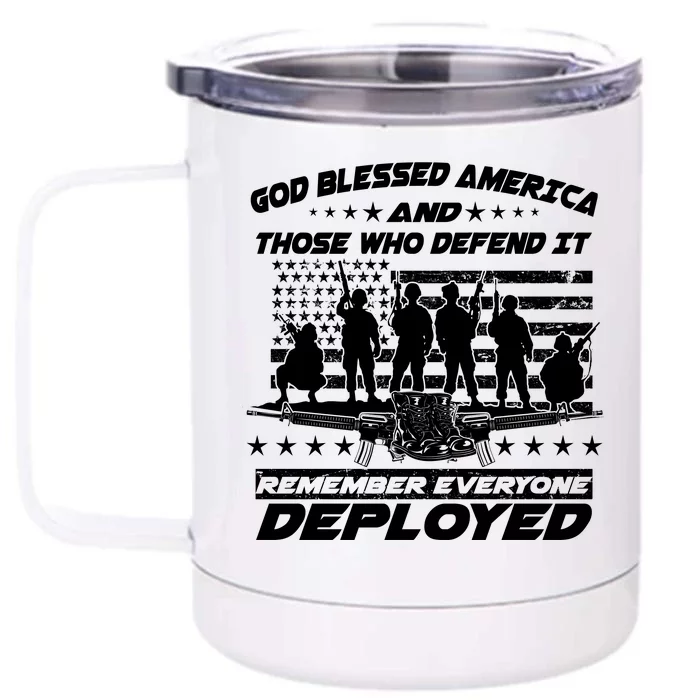 Veterans God Bless America And Those Who Defend It Front & Back 12oz Stainless Steel Tumbler Cup