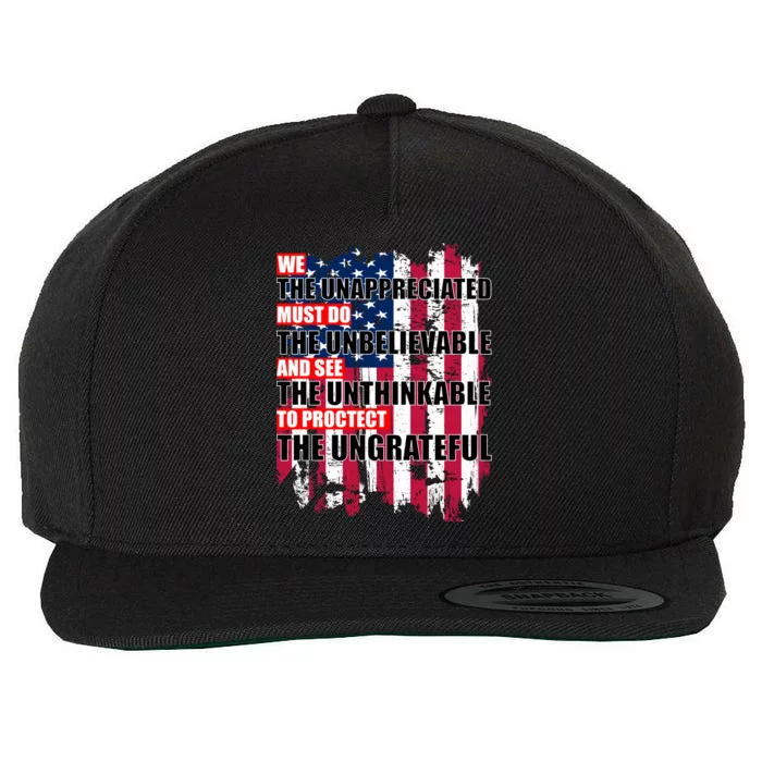 Veterans Must Do The Unthinkable Wool Snapback Cap