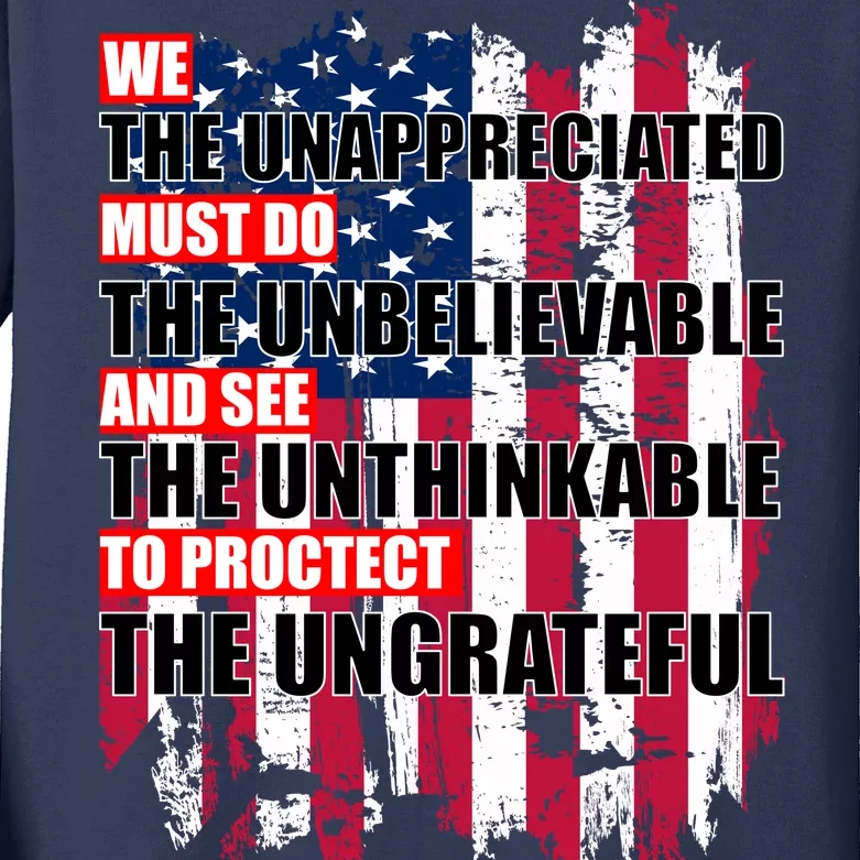 Veterans Must Do The Unthinkable Kids Long Sleeve Shirt