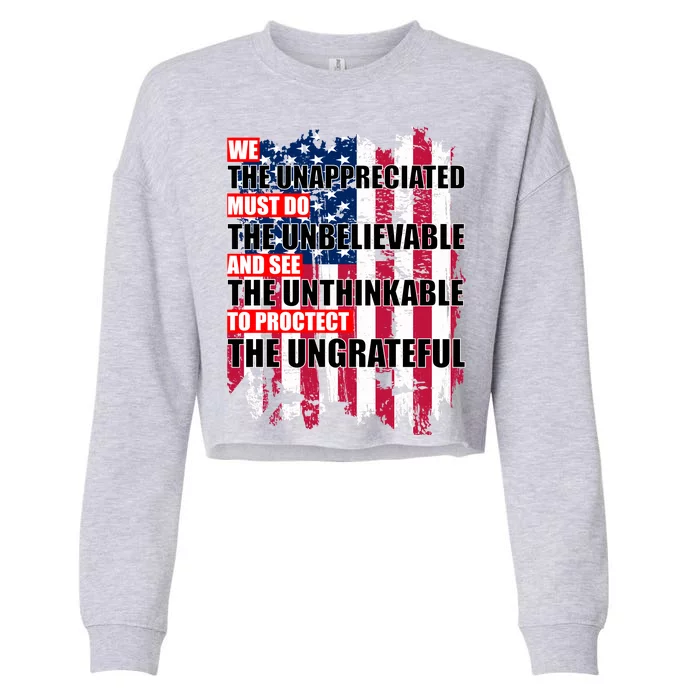 Veterans Must Do The Unthinkable Cropped Pullover Crew