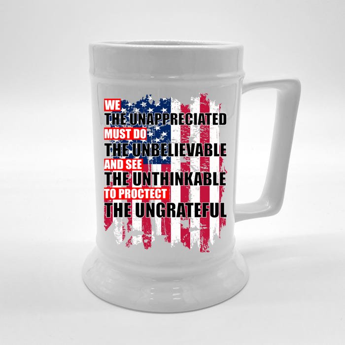 Veterans Must Do The Unthinkable Front & Back Beer Stein