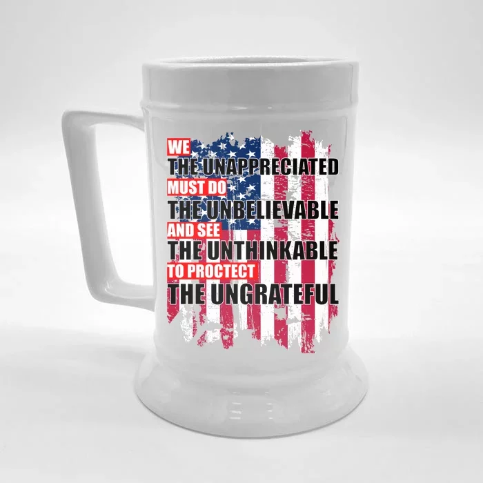 Veterans Must Do The Unthinkable Front & Back Beer Stein