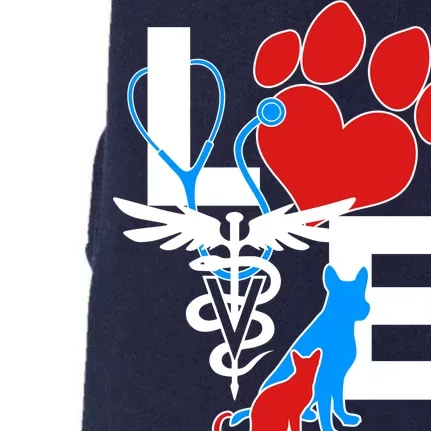 Veterinarian Love Cat and Dog Doggie 3-End Fleece Hoodie