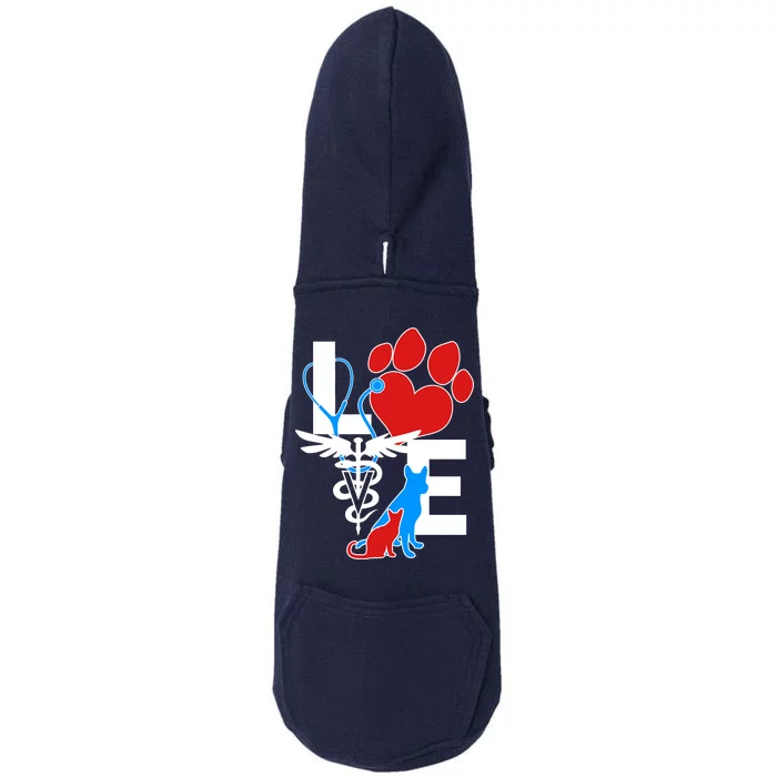 Veterinarian Love Cat and Dog Doggie 3-End Fleece Hoodie