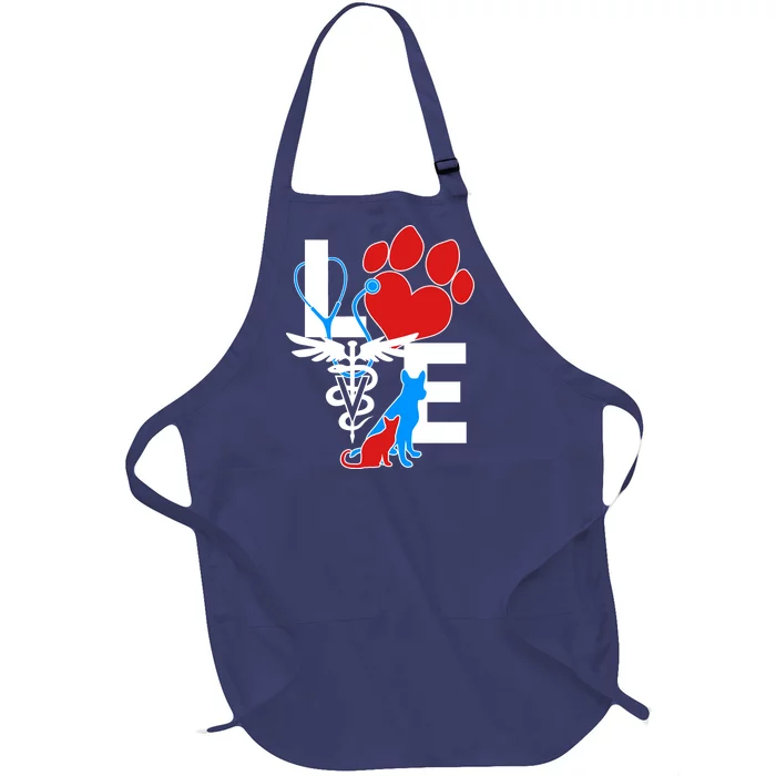 Veterinarian Love Cat and Dog Full-Length Apron With Pocket