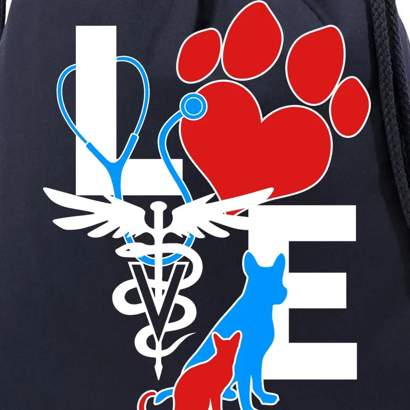 Veterinarian Love Cat and Dog Drawstring Bag