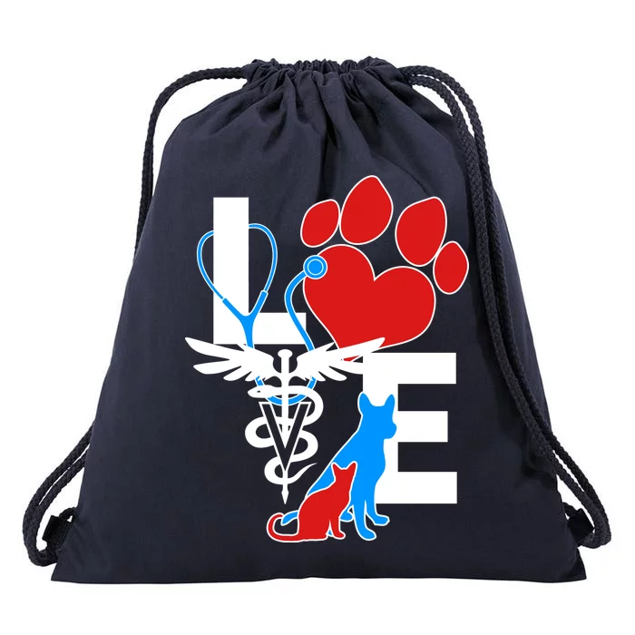 Veterinarian Love Cat and Dog Drawstring Bag