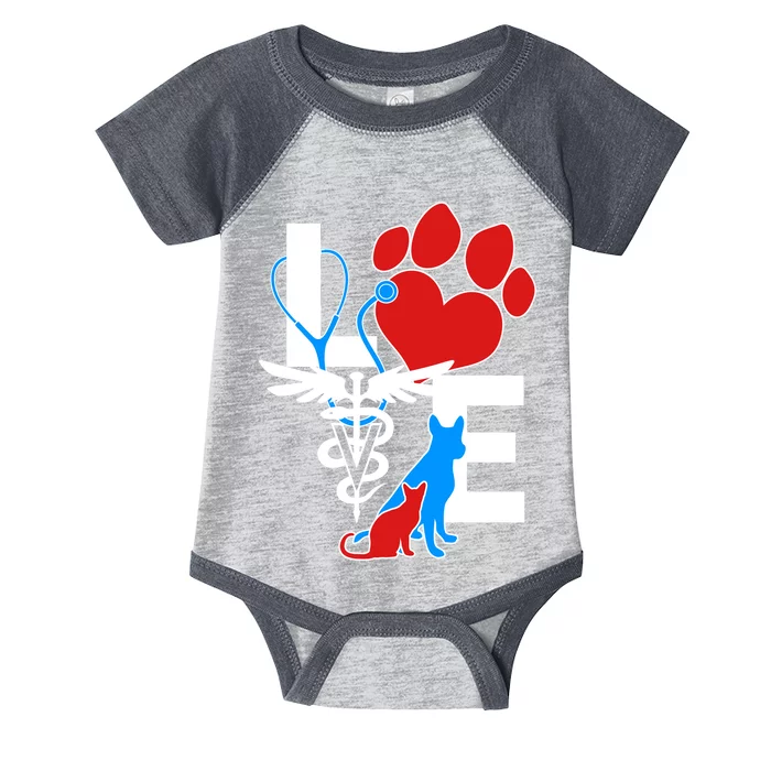 Veterinarian Love Cat and Dog Infant Baby Jersey Bodysuit