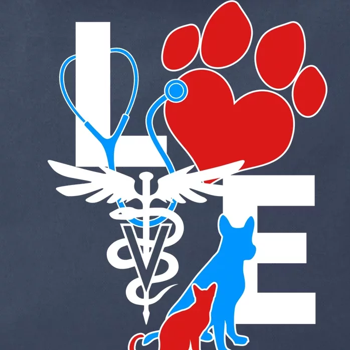 Veterinarian Love Cat and Dog Zip Tote Bag