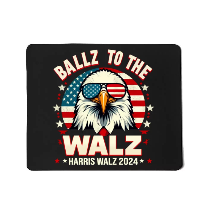 Vintage Eagle Usa Flag Ballz To The Walz Harris Walz 2024 Mousepad