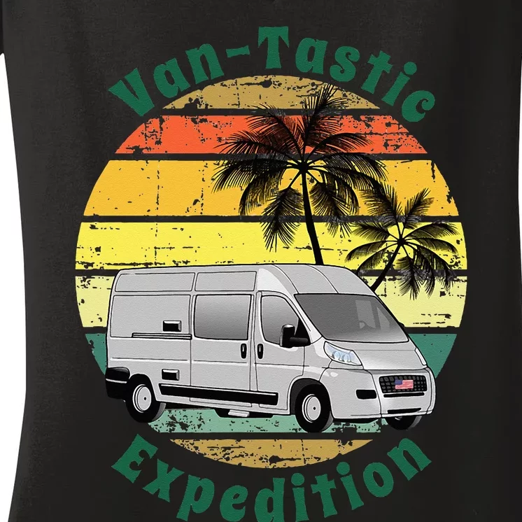 VanTastic Expedition Vanlife Van Camper Lover Women's V-Neck T-Shirt