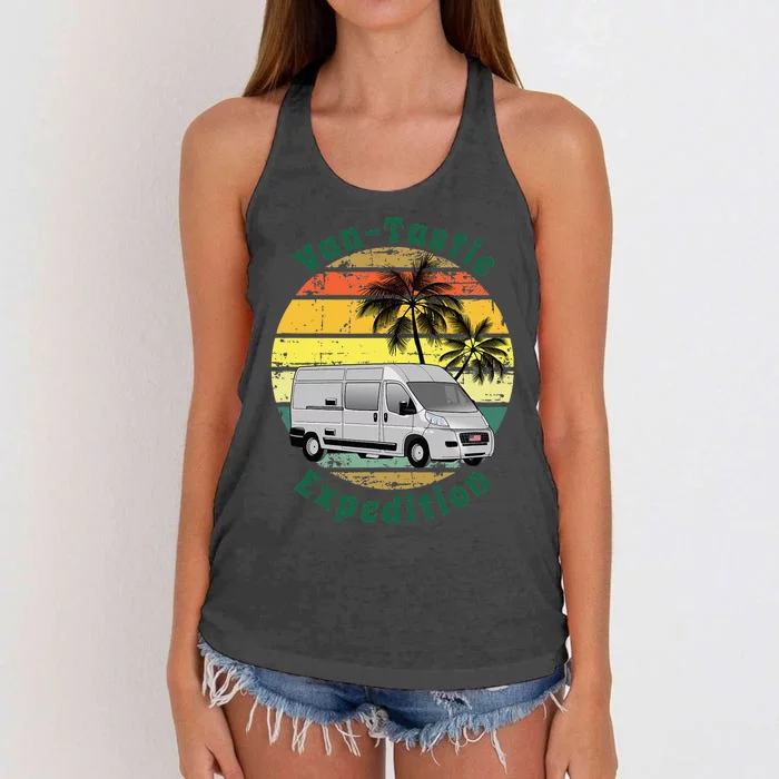 VanTastic Expedition Vanlife Van Camper Lover Women's Knotted Racerback Tank