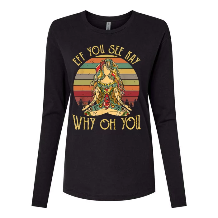 Vintage EFF You See Kay Why Oh You Tattooed Girl Yoga Womens Cotton Relaxed Long Sleeve T-Shirt