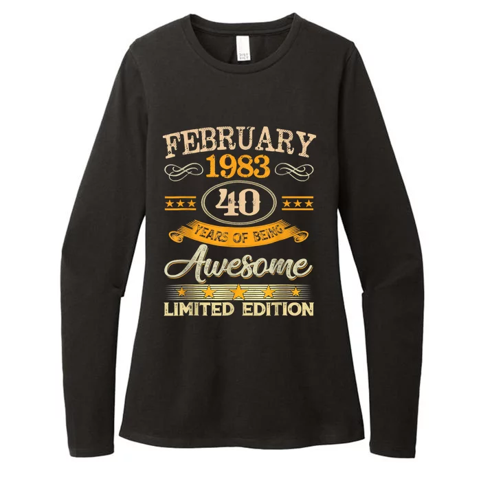 Vintage February 1983 40 Years Old Boy 40th Birthday Womens CVC Long Sleeve Shirt