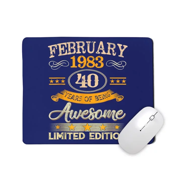 Vintage February 1983 40 Years Old Boy 40th Birthday Mousepad