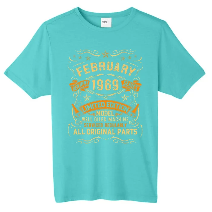 Vintage February 1969 54 Year Old 54th Birthday Gift ChromaSoft Performance T-Shirt