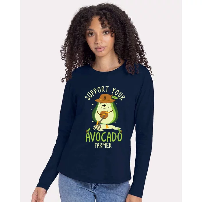 Vegan Food And Avocado Lover Or Guacamole Or Avocado Farmer Womens Cotton Relaxed Long Sleeve T-Shirt