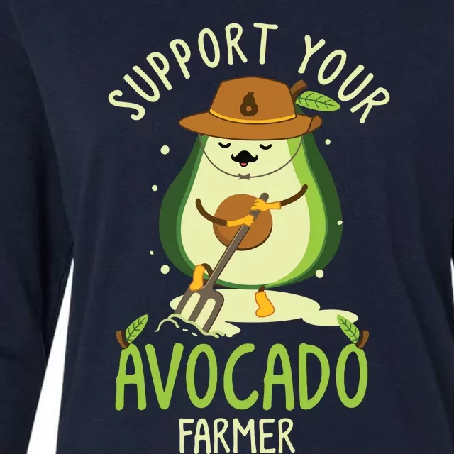 Vegan Food And Avocado Lover Or Guacamole Or Avocado Farmer Womens Cotton Relaxed Long Sleeve T-Shirt