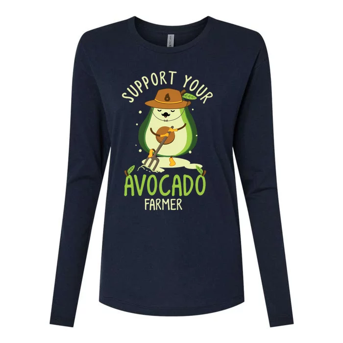 Vegan Food And Avocado Lover Or Guacamole Or Avocado Farmer Womens Cotton Relaxed Long Sleeve T-Shirt