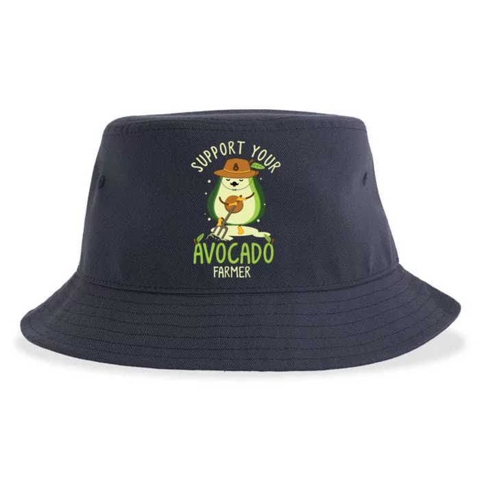 Vegan Food And Avocado Lover Or Guacamole Or Avocado Farmer Sustainable Bucket Hat