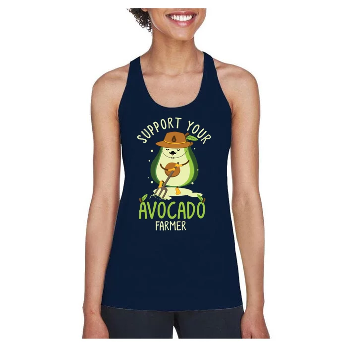 Vegan Food And Avocado Lover Or Guacamole Or Avocado Farmer Women's Racerback Tank