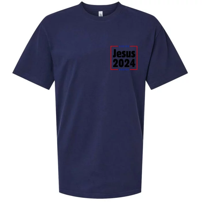 Vote For A King Jesus 2024 Front & Back Sueded Cloud Jersey T-Shirt