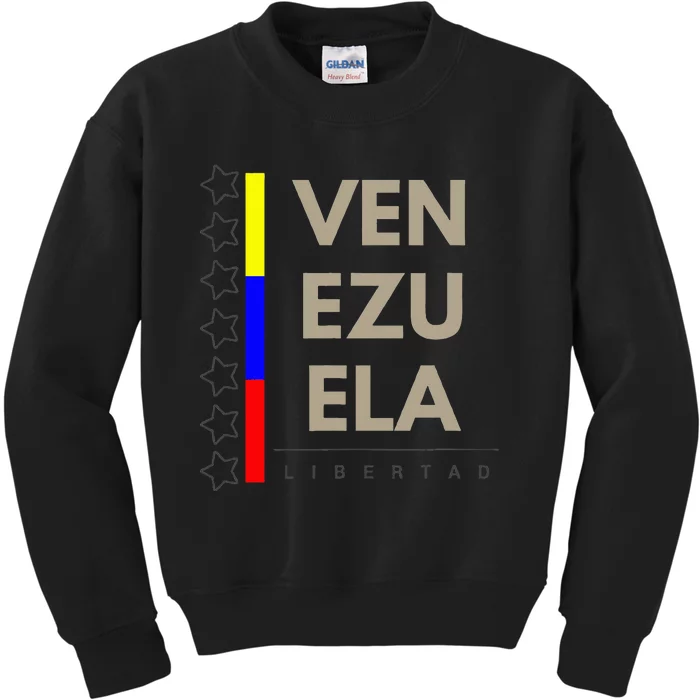 Venezuelan Flag Apparel With 7 Stars Libertad Tricolor Gift Kids Sweatshirt