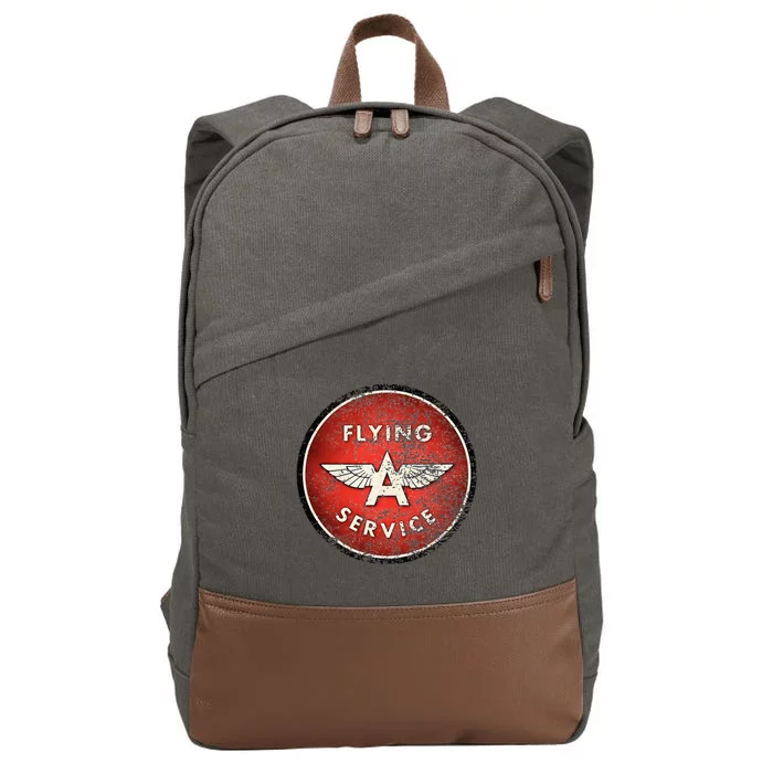 Vintage Flying A Gas Station Cotton Canvas Backpack