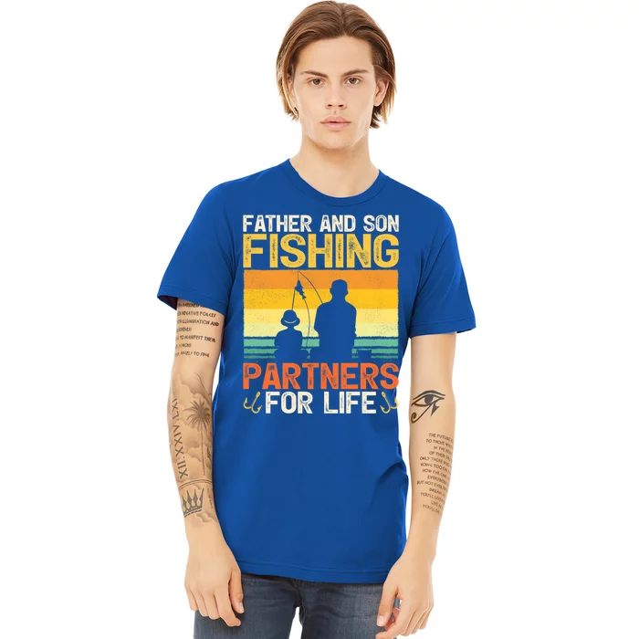 Vintage Father And Son Fishing Partners For Life Fathers Day Gift Premium T-Shirt