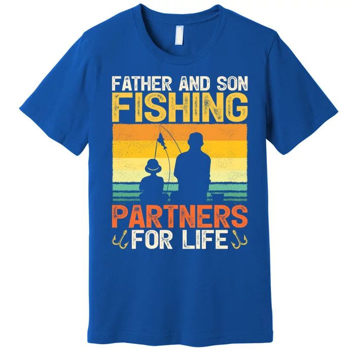 Vintage Father And Son Fishing Partners For Life Fathers Day Gift Premium T-Shirt