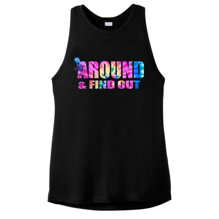 Vintaeg F Around And Find Out Tie Dye Lover Gift Tee Ladies Tri-Blend Wicking Tank