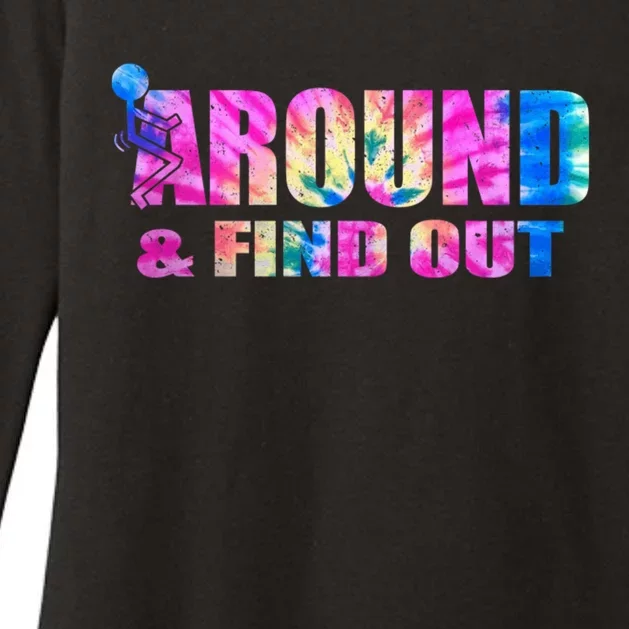 Vintaeg F Around And Find Out Tie Dye Lover Gift Tee Womens CVC Long Sleeve Shirt