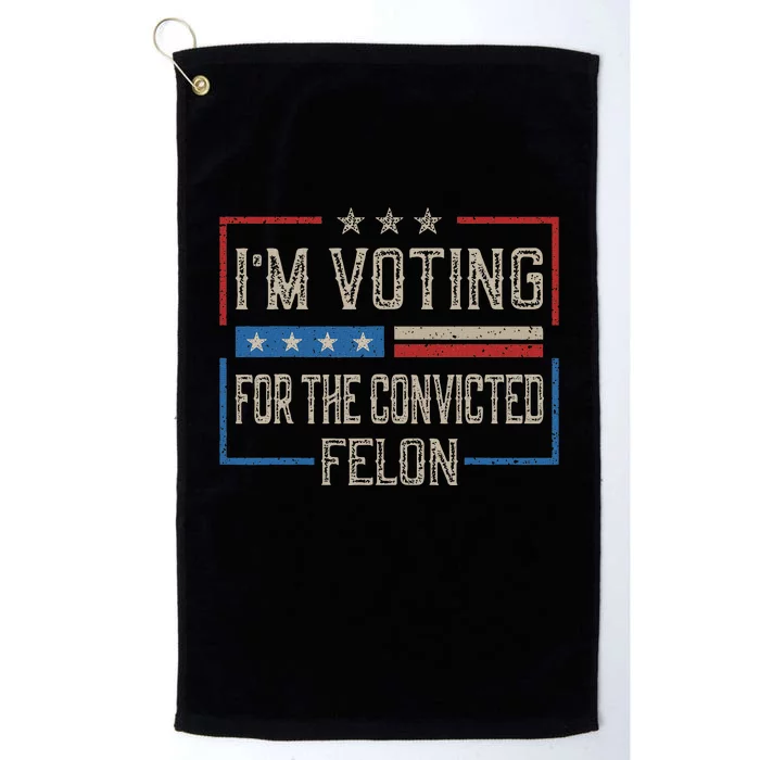 Voting For A Felon 2024 Vintage Us Flag Design Platinum Collection Golf Towel