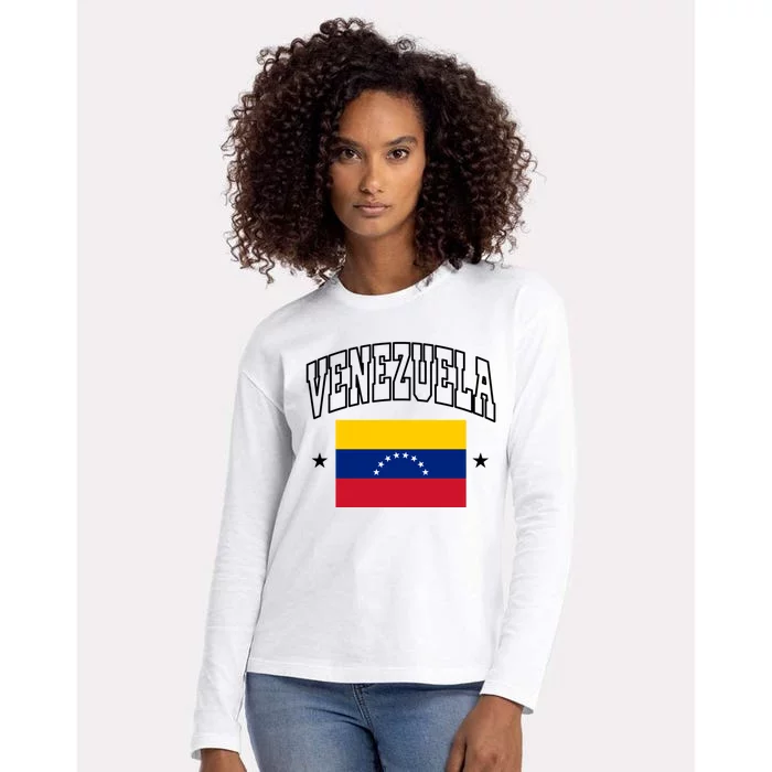 Venezuela Flag Athletic Souvenir Gift Womens Cotton Relaxed Long Sleeve T-Shirt