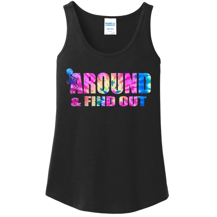 Vintaeg F Around And Find Out Tie Dye Lover Gift Ladies Essential Tank