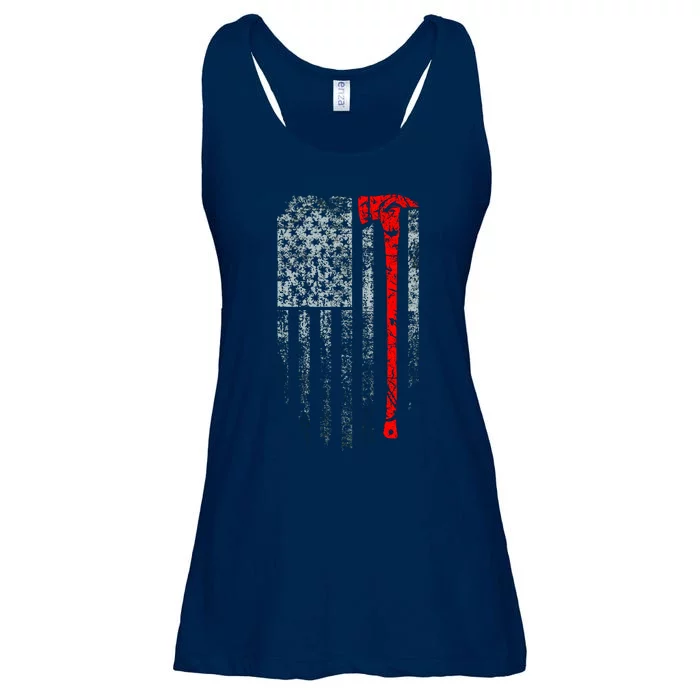 Vintage Firefighter American Grunge Flag & Axe Ladies Essential Flowy Tank