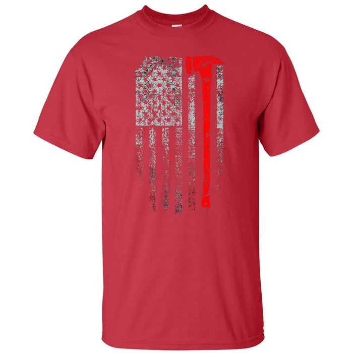 Vintage Firefighter American Grunge Flag & Axe Tall T-Shirt