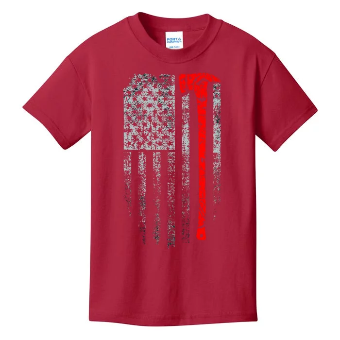 Vintage Firefighter American Grunge Flag & Axe Kids T-Shirt