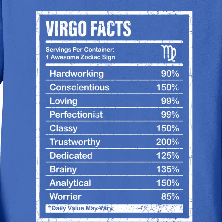 Virgo Facts And Funny Zodiac Gift Kids Long Sleeve Shirt