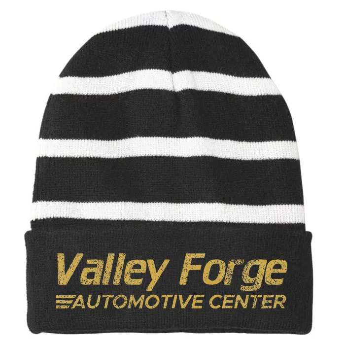 Valley Forge Automotive Distressed Look Striped Beanie with Solid Band