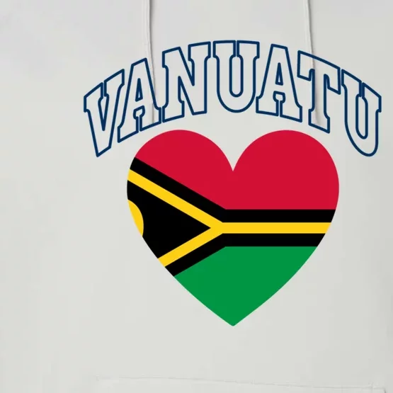 Vanuatu Flag Athletic Heart Souvenir Gift Performance Fleece Hoodie