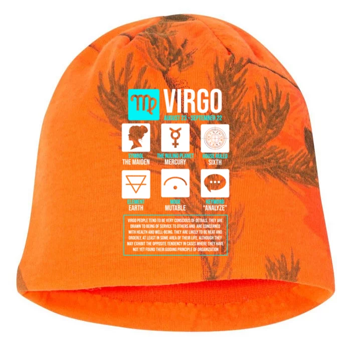 Virgo Facts Astrology Horoscope Astrological Zodiac Sign Funny Gift Kati - Camo Knit Beanie