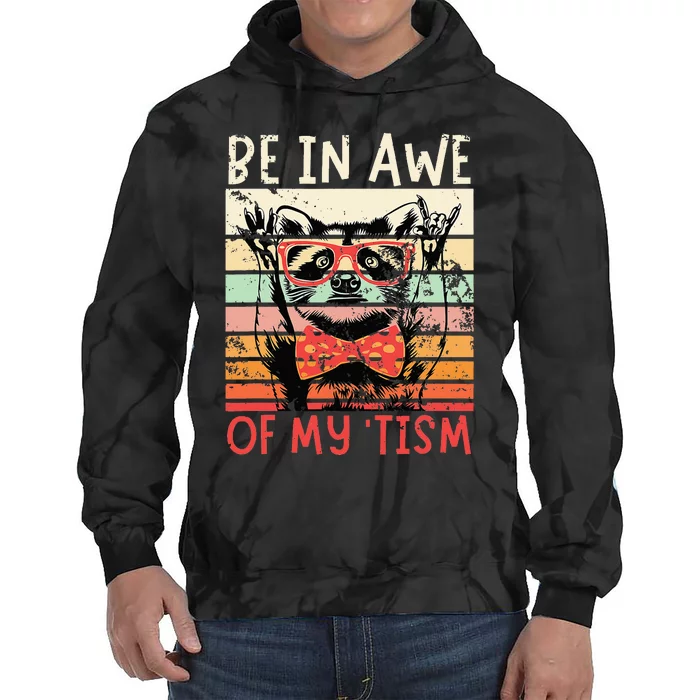 Vintage Funny Autism Be In Awe Of My Tism Adult Awe Tism Tie Dye Hoodie