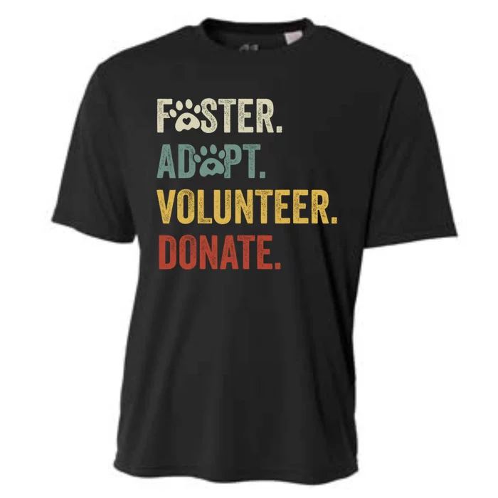 Vintage Foster Adopt Volunteer Donate Animals Rescue Shelter Cooling Performance Crew T-Shirt