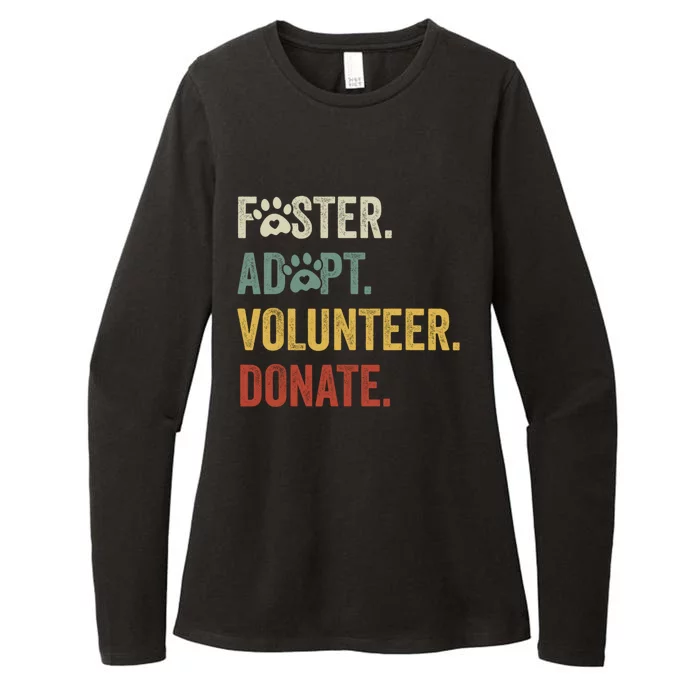 Vintage Foster Adopt Volunteer Donate Animals Rescue Shelter Womens CVC Long Sleeve Shirt