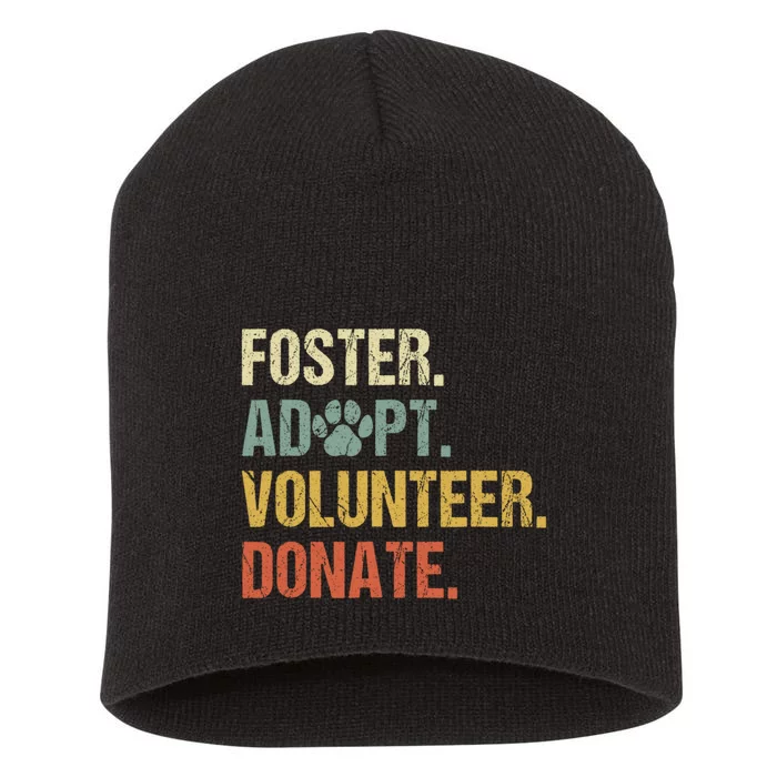 Vintage Foster Adopt Volunteer Donate Animals Rescue Shelter Short Acrylic Beanie